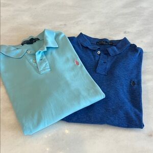 XXL Polo Ralph Lauren Bundle of 2 Short Sleeve Polo Shirts Royal Blue Light Blue